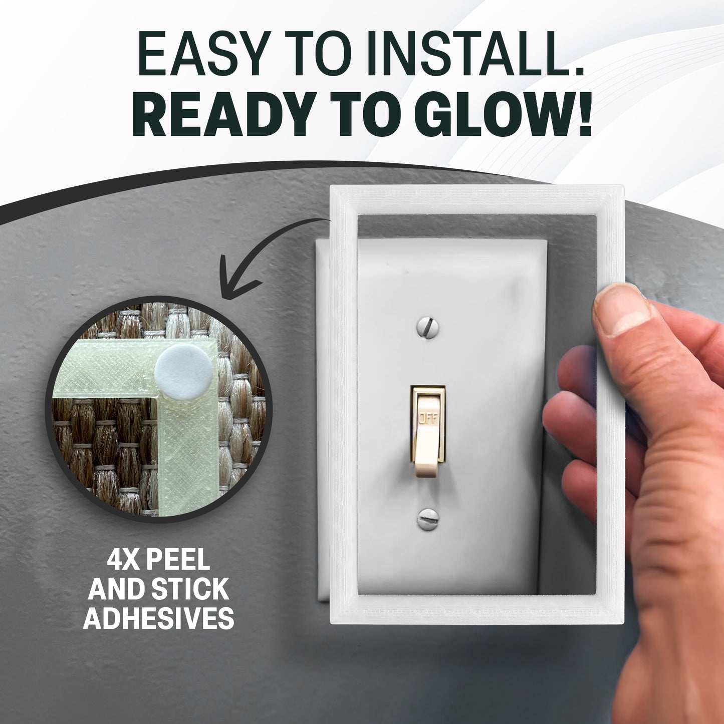 **2 PACK** (only 4.47$ each) Glow In the Dark Light Switch Frame - Single Toggle