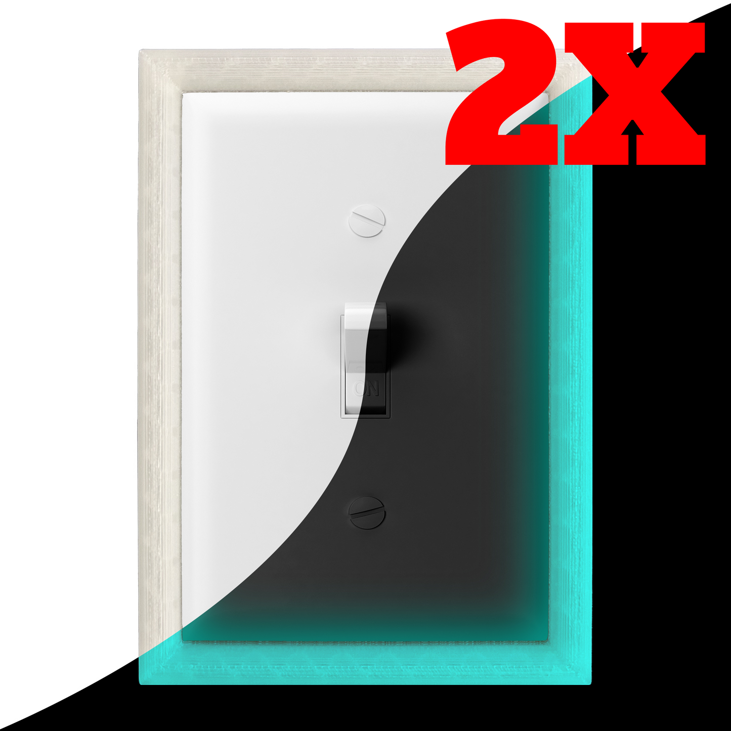 **2 PACK** (only 4.47$ each) Glow In the Dark Light Switch Frame - Single Toggle